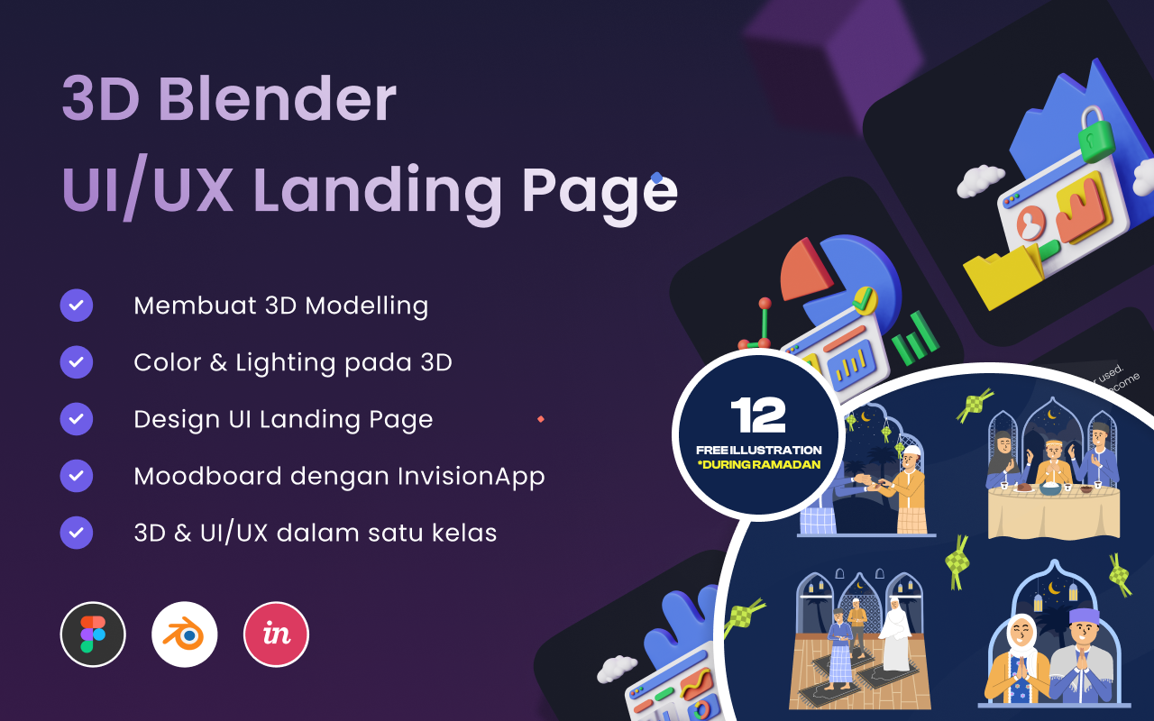 Kelas 3D Blender dan UI UX Landing Page di BuildWithAngga